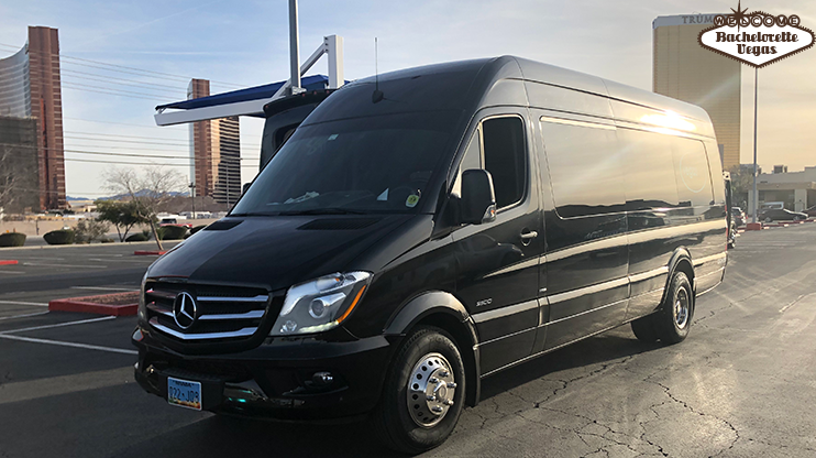 black mercedes sprinter limo